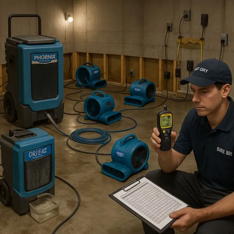 Structural Drying and Dehumidification process in Cedarburg, WI